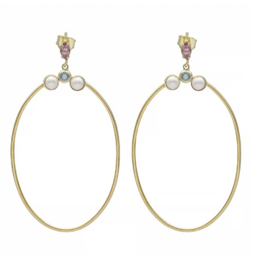 PENDIENTES VICTORIA CRUZ NINA COLLECTION DORADOS - A4084-MDT