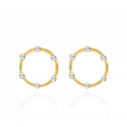 PENDIENTES VICTORIA CRUZ IRIS DORADA - A3589-07DT