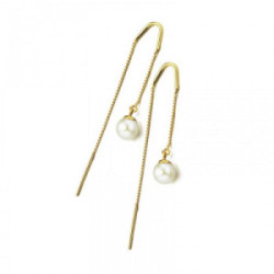 PENDIENTES LE CARRÉ PERLAS Y ORO - GB016OA.00