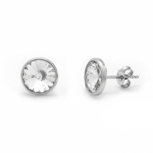 PENDIENTES VICTORIA CRUZ BOTÓN PLATA Y BLANCOS - A2791-07T