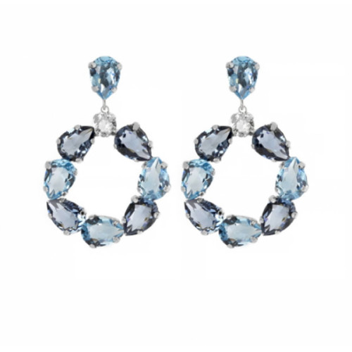 PENDIENTES VICTORIA CRUZ LOUIS COLLECTION AZULES - A3657-18HT