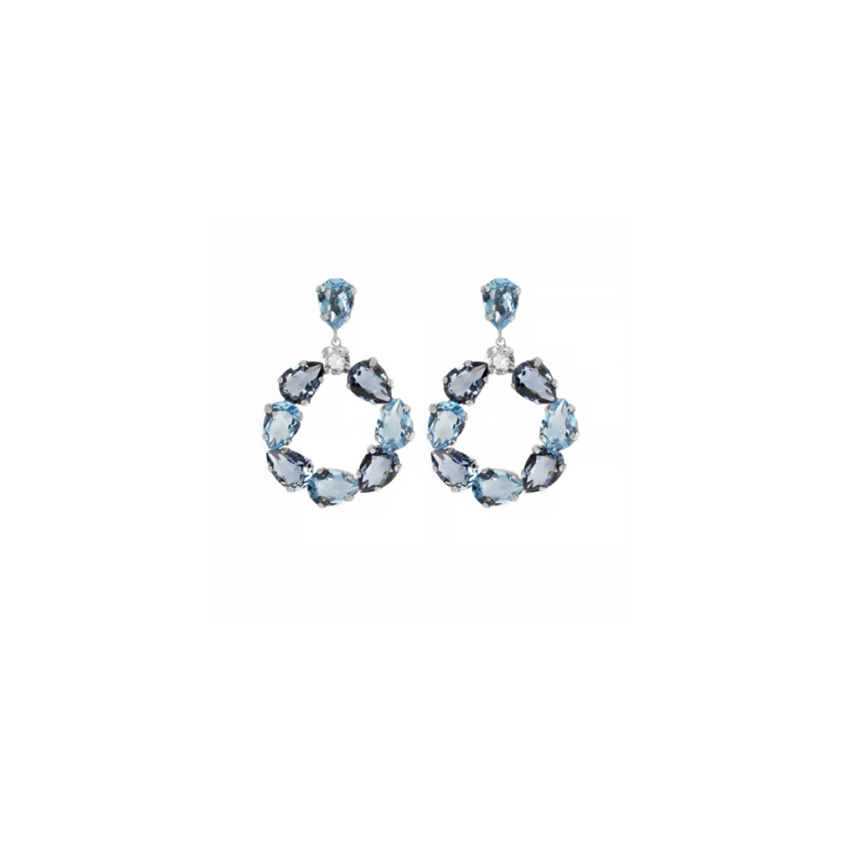PENDIENTES VICTORIA CRUZ LOUIS COLLECTION AZULES - A3657-18HT
