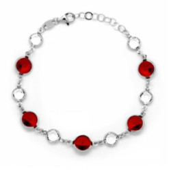 PULSERA VICTORIA CRUZ CRISTALES ROJOS - A0692-37P
