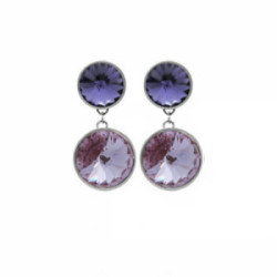 PENDIENTES VICTORIA CRUZ DOBLES MORADOS CRISTAL - DM702-9TA