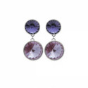 PENDIENTES VICTORIA CRUZ DOBLES MORADOS CRISTAL - DM702-9TA