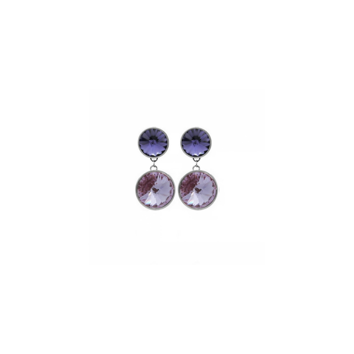 PENDIENTES VICTORIA CRUZ DOBLES MORADOS CRISTAL - DM702-9TA