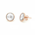 PENDIENTES VICTORIA CRUZ PENDIENTES BOTÓN BLANCO PLATA - A2791-28T