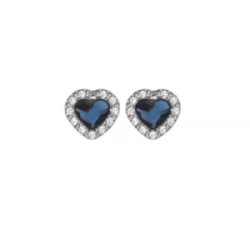 PENDIENTES VICTORIA CRUZ CUORE AZUL MARINO - A3451-18T
