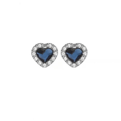 PENDIENTES VICTORIA CRUZ CUORE AZUL MARINO - A3451-18T