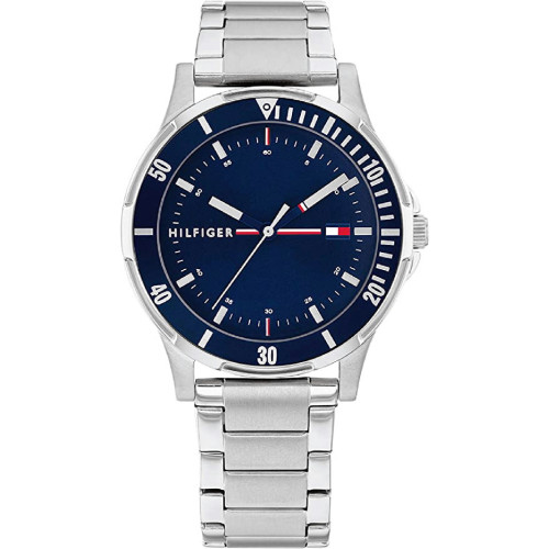 RELOJ TOMMY HILFIGER PLATA Y AZUL ANALÓGICO - 1720018