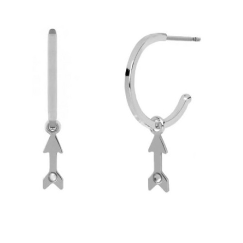 PENDIENTES VICTORIA CRUZ AROS PLATA CON FLECHA - A3808-07HT
