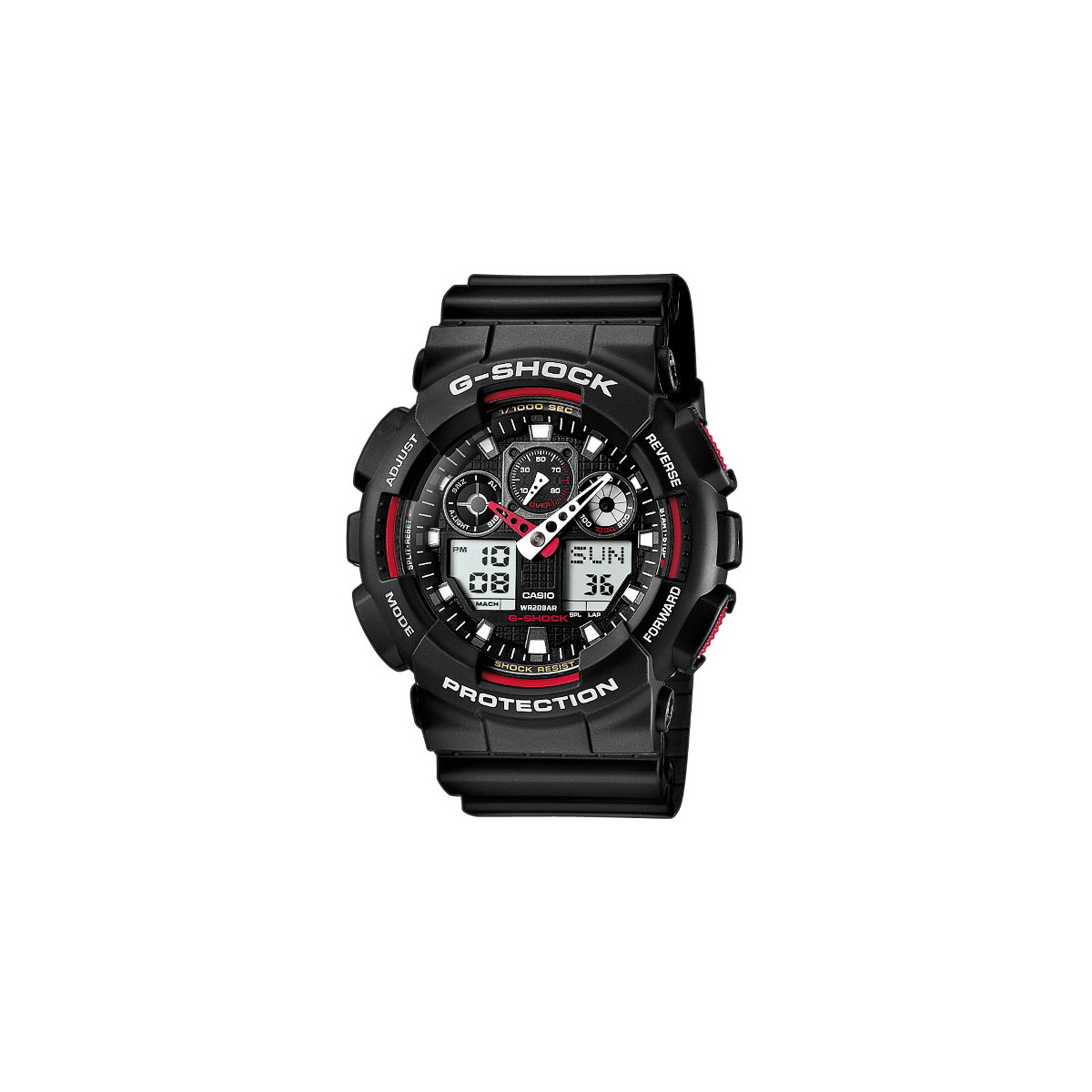 RELOJ CASIO EDIFICE SPORT MILITAR BLACK RED - GA-100-1A4ER