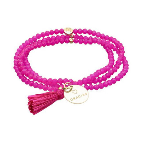 PULSERA MARINA GARCÍA ZEN FUCSIA Y DORADO - 90914UG