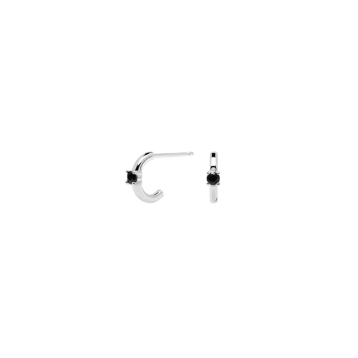 PENDIENTES P DE PAOLA CRIOLLAS PLATA ONIX - AR02-335-U