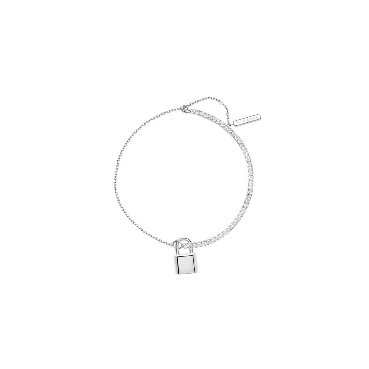 PULSERA P DE PAOLA PLATA  CIRCONITAS - PU02-05-U