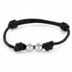 PULSERA PROMOJOYA CORDON NEGRO 2 BOLAS - 9100612