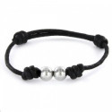 PULSERA PROMOJOYA CORDON NEGRO 2 BOLAS - 9100612