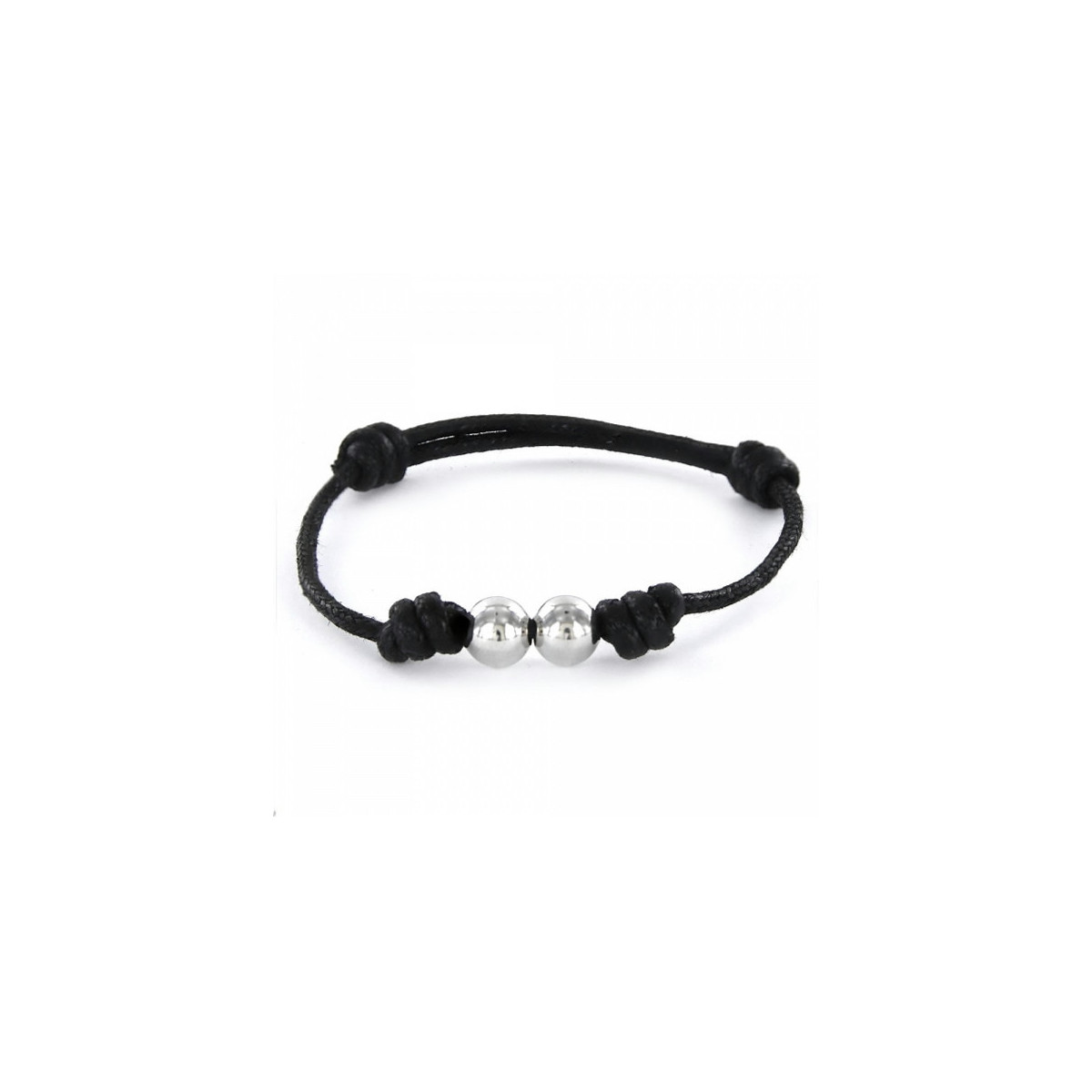 PULSERA PROMOJOYA CORDON NEGRO 2 BOLAS - 9100612