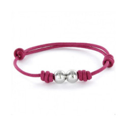 PULSERA PROMOJOYA CORDÓN ROSA BOLAS - 9100608