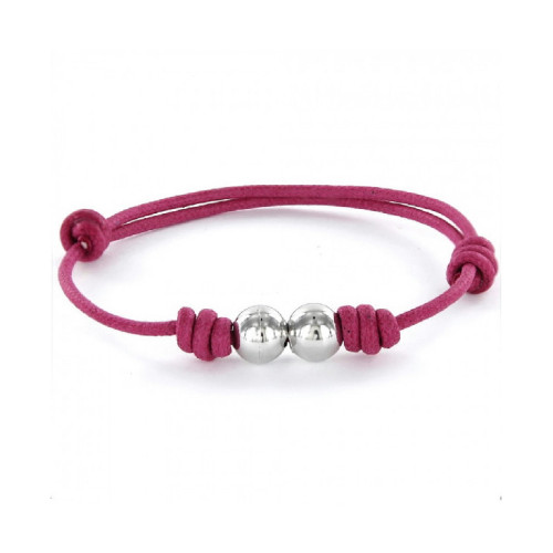PULSERA PROMOJOYA CORDÓN ROSA BOLAS - 9100608
