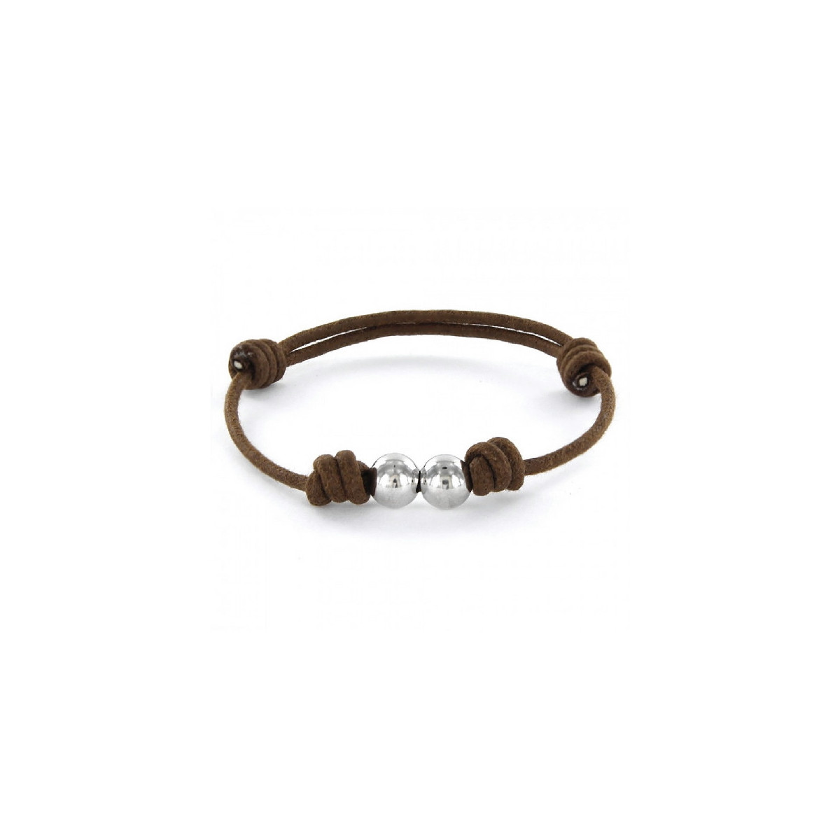 PULSERA PROMOJOYA CORDÓN MARRÓN BOLAS - 9100610