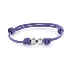 PULSERA PROMOJOYA CORDÓN LILA BOLAS - 9100645