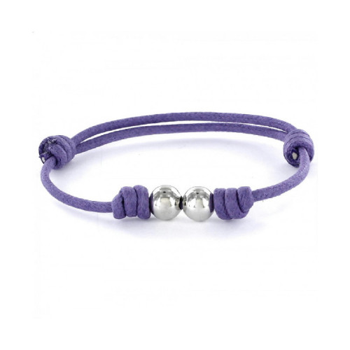 PULSERA PROMOJOYA CORDÓN LILA BOLAS - 9100645