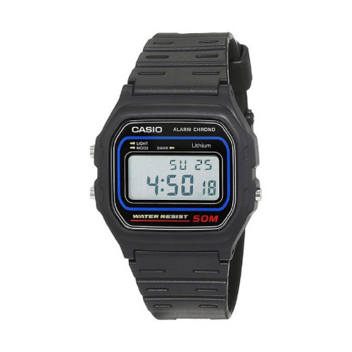 RELOJ CASIO ALARM CRONO BLACK - W-59-1VQES