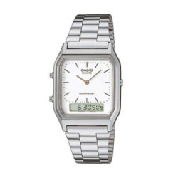 RELOJ CASIO VINTAGE MINIMAL PLATA - AQ-230A-7DMQYES