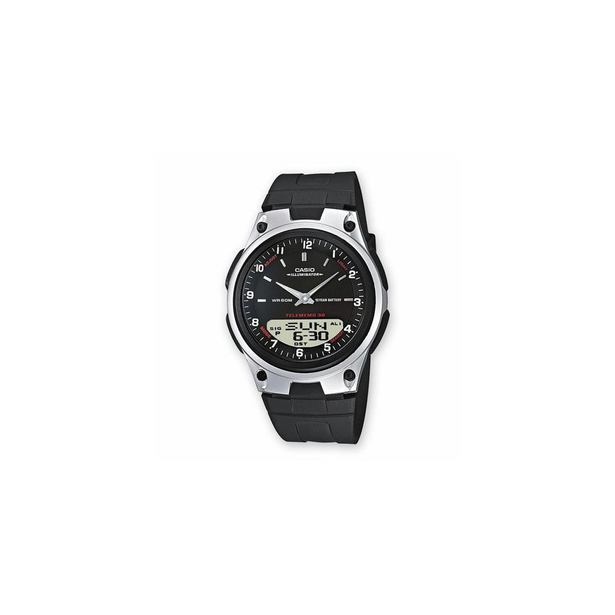 RELOJ CASIO DIGITAL DIGI-ANA CAUCHO - AW-80-1AVES