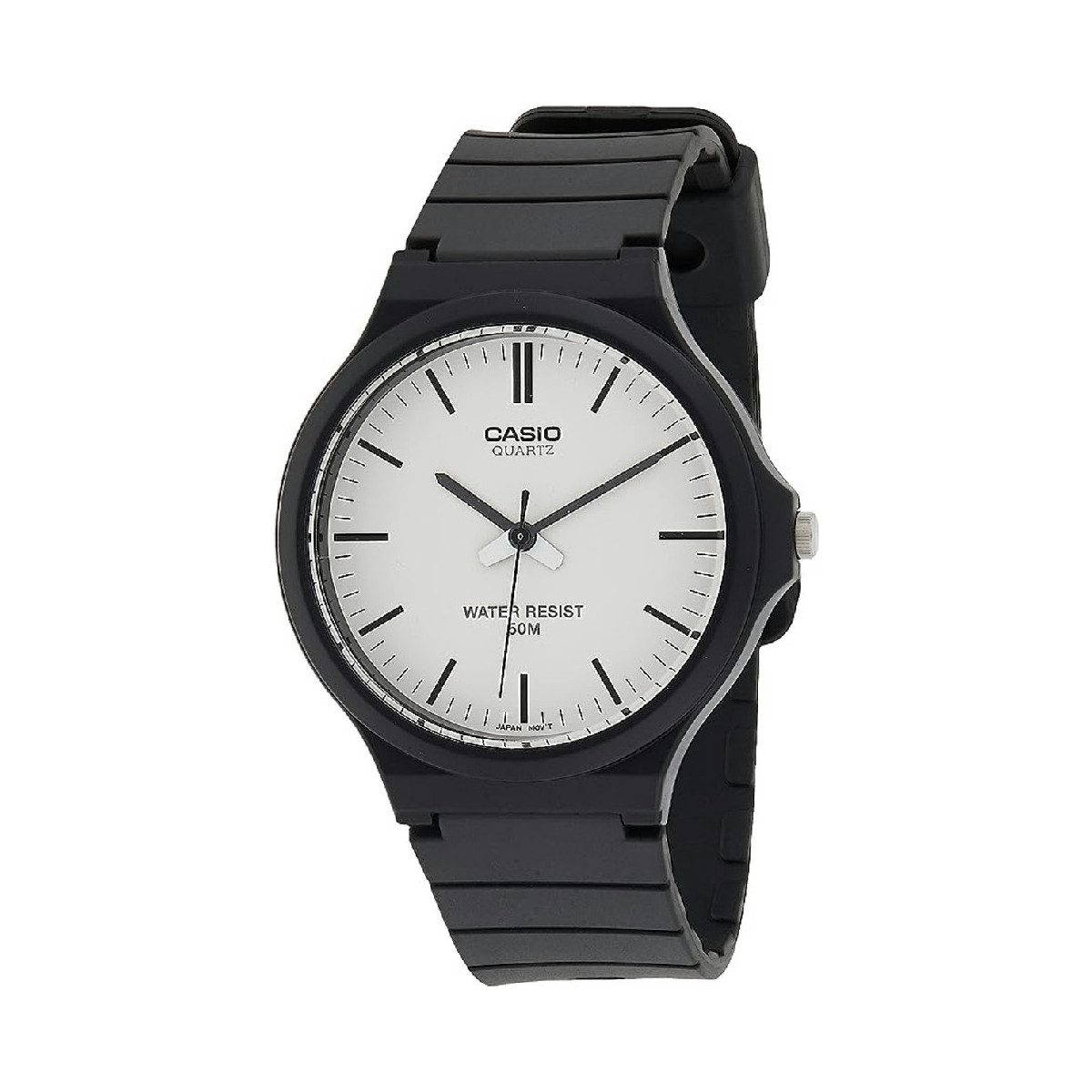 RELOJ CASIO NEGRO CAUCHO ESFERA BLANCA - MW-240-7EVEF