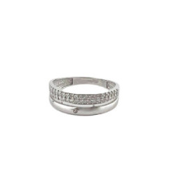 ANILLO DOBLE COMPROMISO ORO BLANCO - M-1083047B