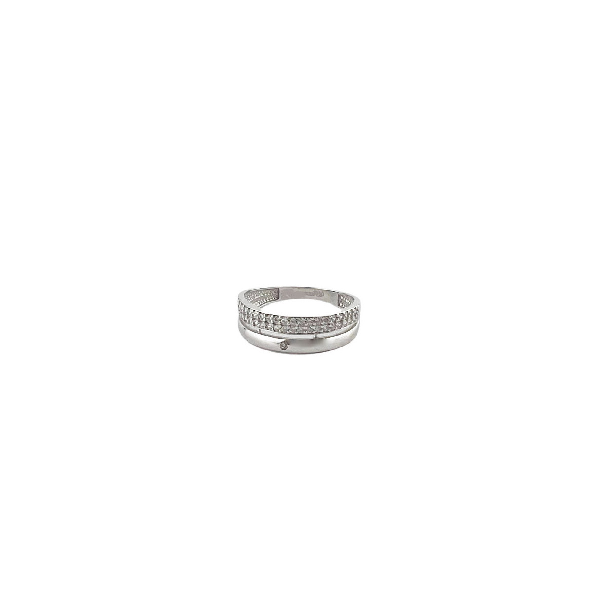ANILLO DOBLE COMPROMISO ORO BLANCO - M-1083047B