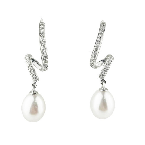 PENDIENTES COMPROMISO ORO BLANCO ESPIRAL - 82A6097