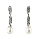PENDIENTES COMPROMISO ORO BLANCO CON PERLA - 118730100
