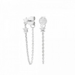 Pendientes Cadena y Estrella Plata - SEA-100-124-UU