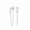 Pendientes Cadena y Estrella Plata - SEA-100-124-UU