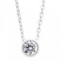 Collar de plata con circonita de 5,25 mm engastado en bisel - SNL-101-024-03
