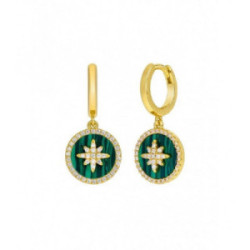 PENDIENTES MAREA  DORADO MALAQUITA CRUZ CIRCO - D02501/AW