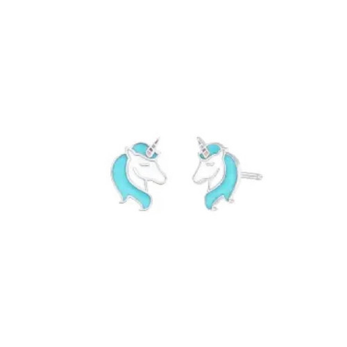 PENDIENTES MAREA UNICORNIO AZUL - D02401/AM