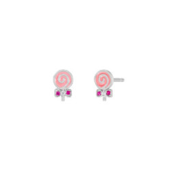 PENDIENTES MAREA ESPIRAL ESMALTE SALMON - D03001/AS