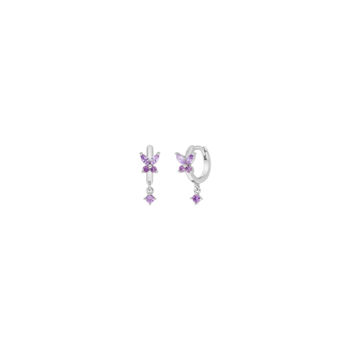 PENDIENTES MAREA MARIPOSAS PIEDRAS AMATISTA - D03101/AJ
