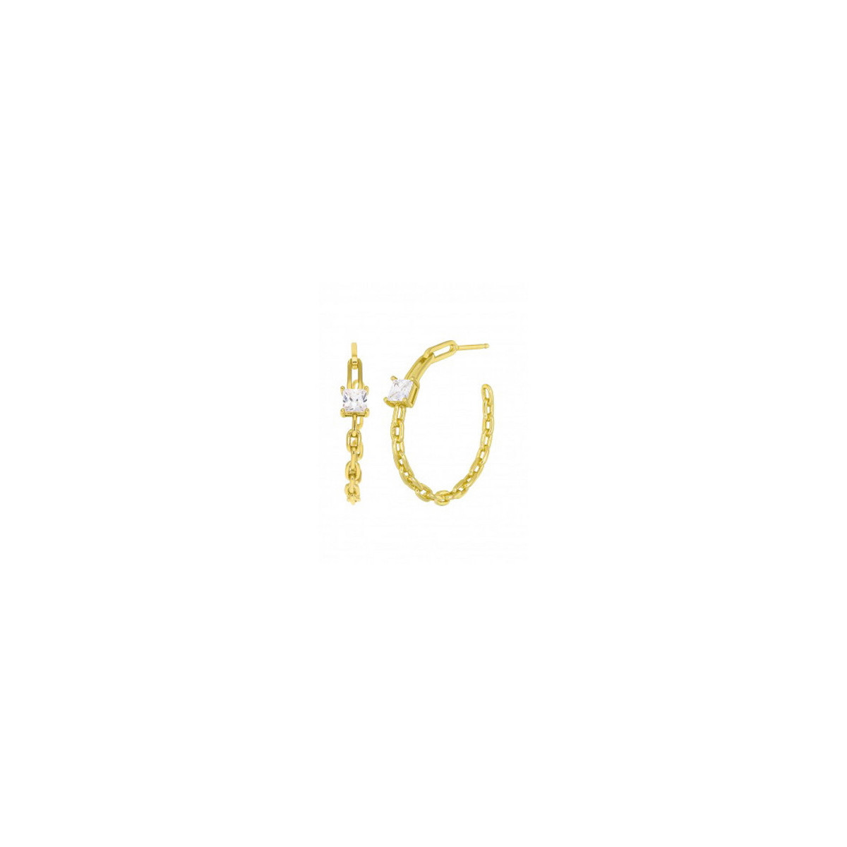 PENDIENTES MAREA AROS ESLABONES CIRCONITA - D02101/BN