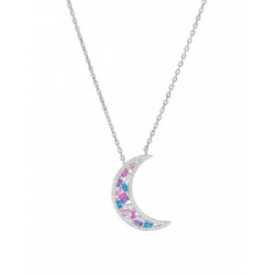 GARGANTILLA MAREA PLATA LUNA CIRCONITAS - D02807/AK