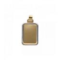 MEDALLA ANTONIO CORDÓN RECTANGULAR LISA BICOLOR - M-2123847AB