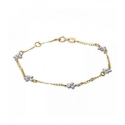 PULSERA ANTONIO CORDÓN BICOLOR FLORES - M-2124060AB