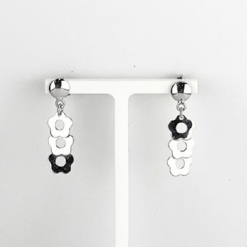 PENDIENTES ANTONIO CORDÓN FLORES ORO BLANCO - D9645