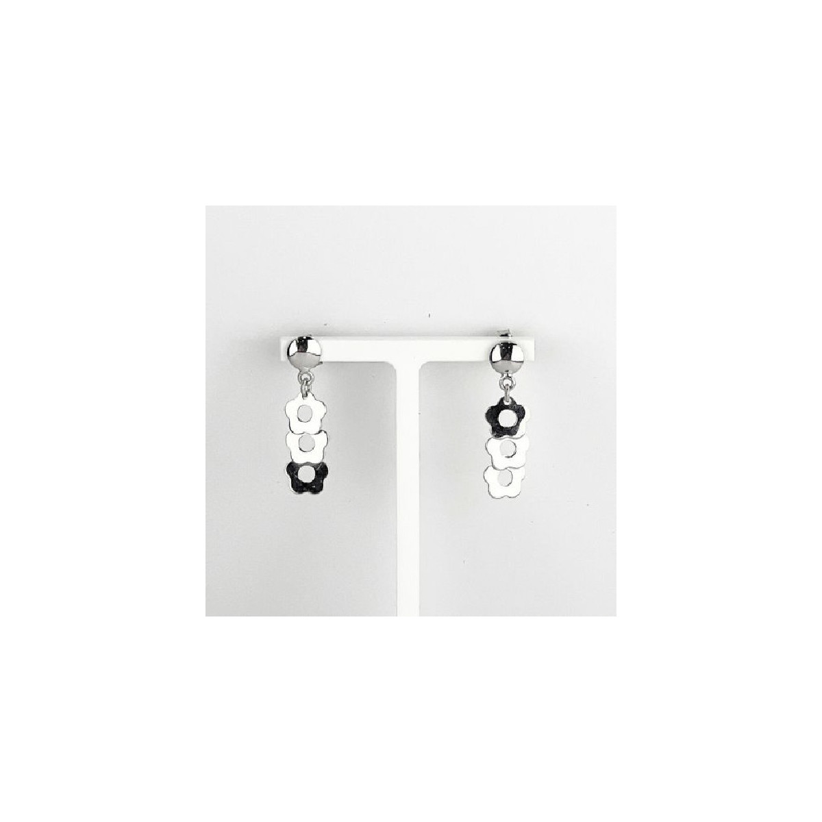 PENDIENTES ANTONIO CORDÓN FLORES ORO BLANCO - D9645