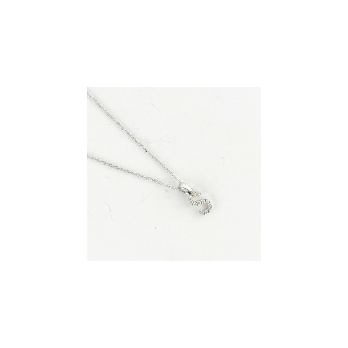 COLGANTE ANTONIO CORDÓN INICIAL BRILLANTES BLANCO - LETTO