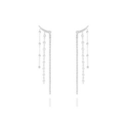 PENDIENTES MARINA GARCIA PLATA 3 TIRAS CIRCONITAS - 90956PB